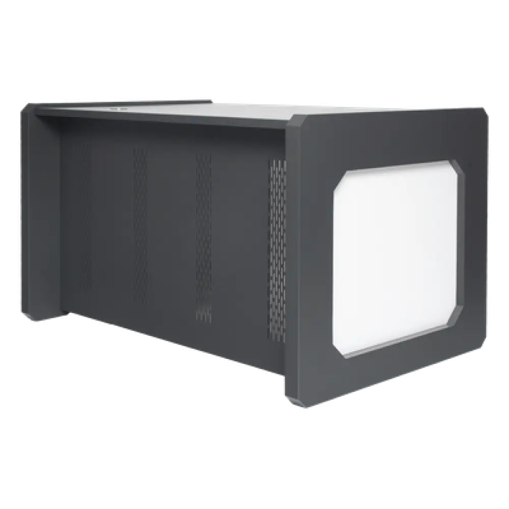 Escritorio de Monitoreo Profesional / 1300 x 750 x 800 mm / Metal de Alta Resistencia / Tapas Retirables / 100 kg / Gris Oxford