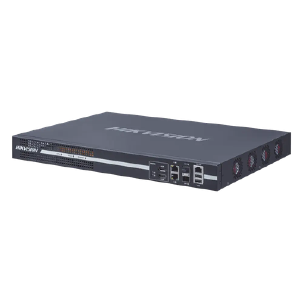 Decodificador de Vídeo IP / 4 Salidas HDMI 4K / Decodificación 64 Canales / Videowall 25 Cámaras por Pantalla / Interfaz de Red 10/100/1000 Mbps y Fibra Óptica