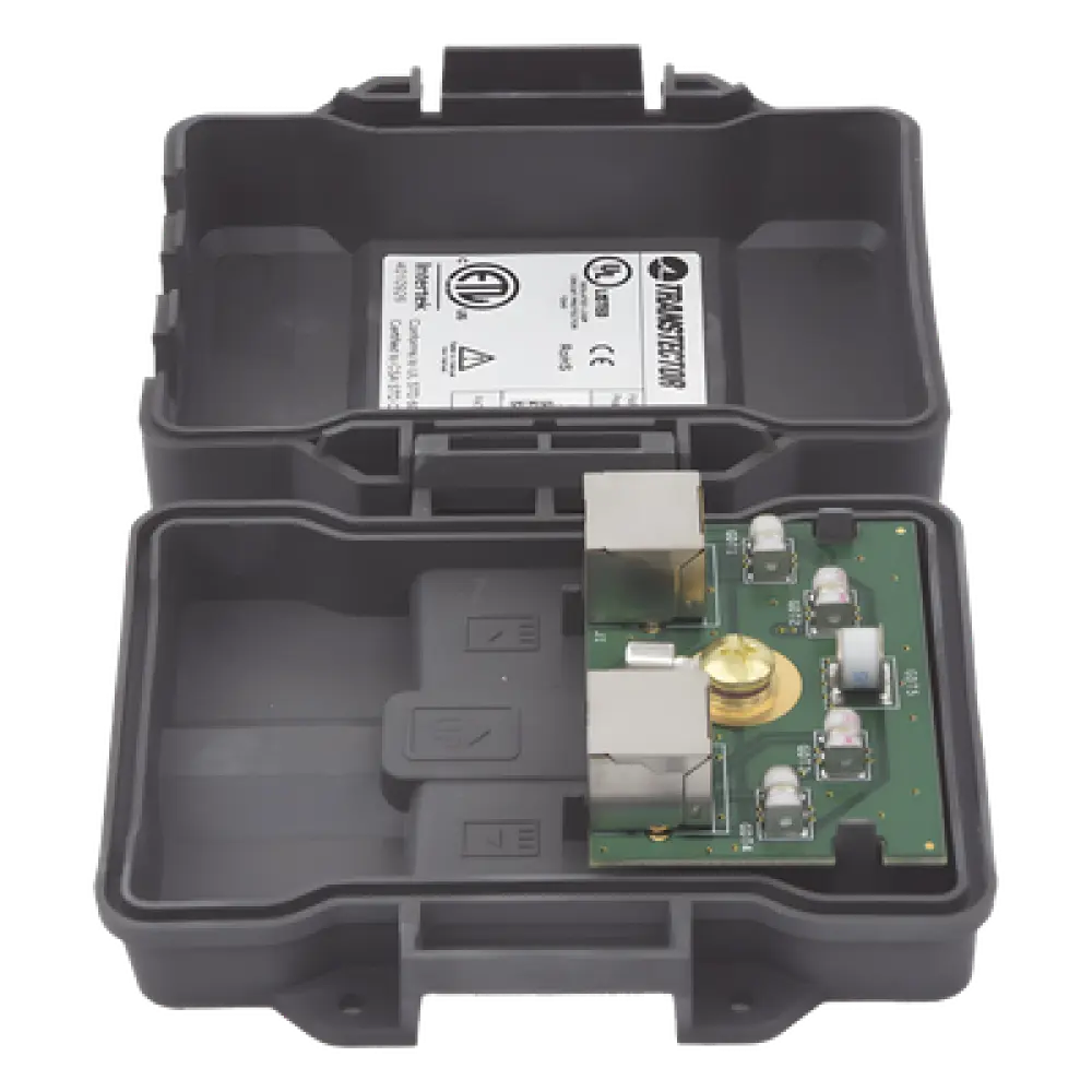 Protector PoE Exterior Gigabit / Tubo de Descarga de Gas GDT / 51W PoE+ / RJ45 Blindado / IP23 / 0.75m Cable