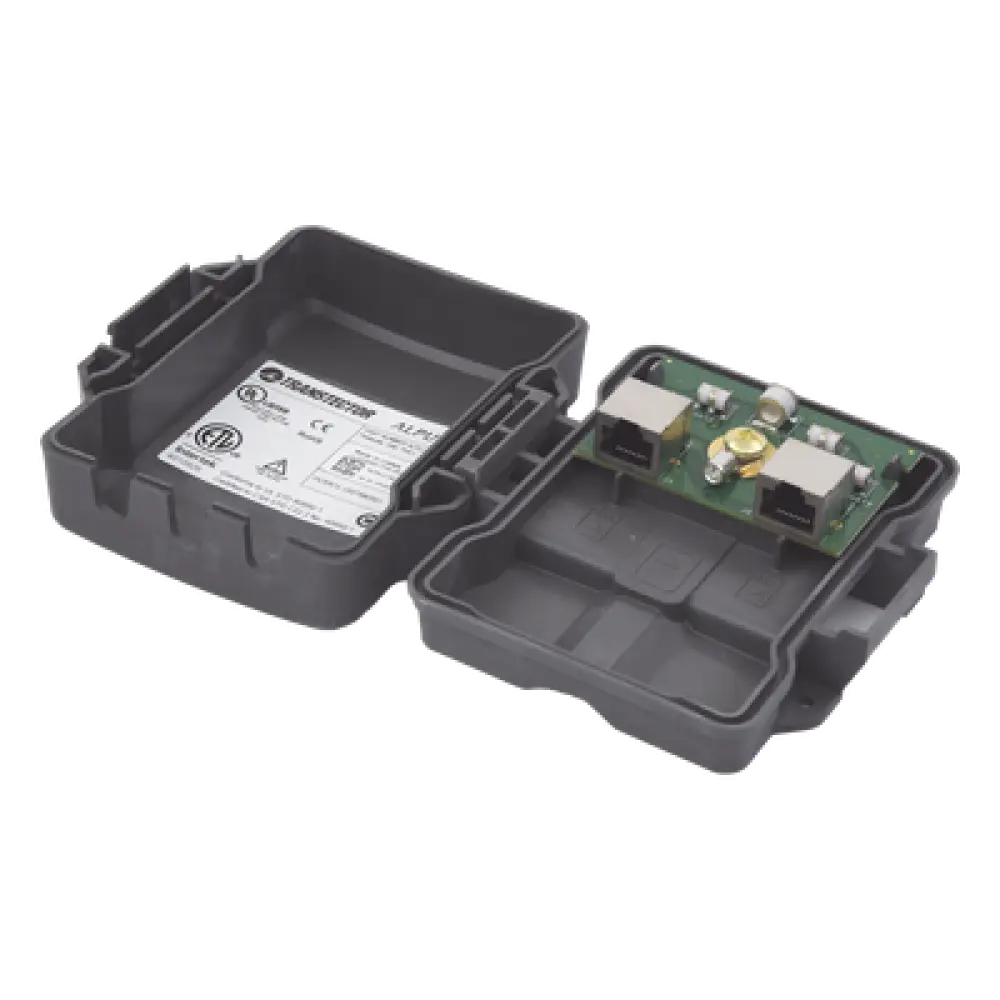 Protector PoE Exterior Gigabit / Tubo de Descarga de Gas GDT / 51W PoE+ / RJ45 Blindado / IP23 / 0.75m Cable