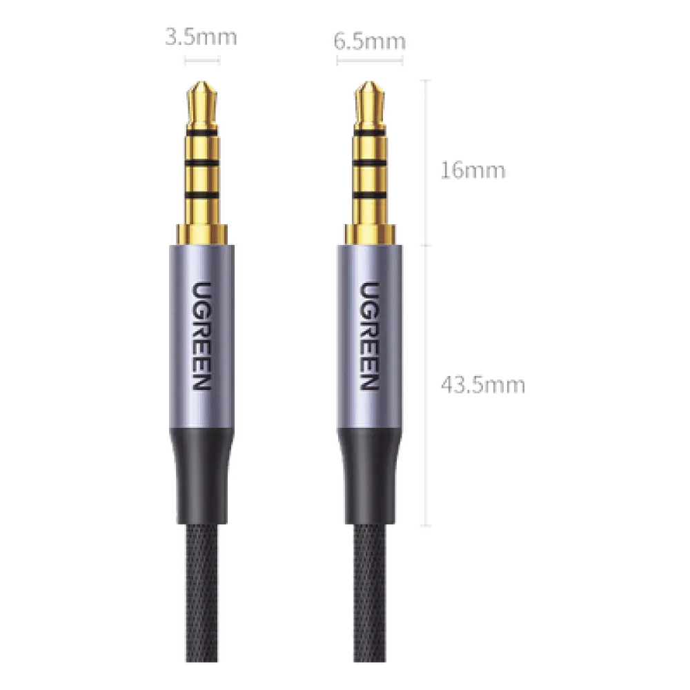 Cable Audio Estéreo / Conector 3.5 mm / TRRS 4 Polos / Doble Blindaje / Nylon Trenzado / 2 m (6.6 ft)