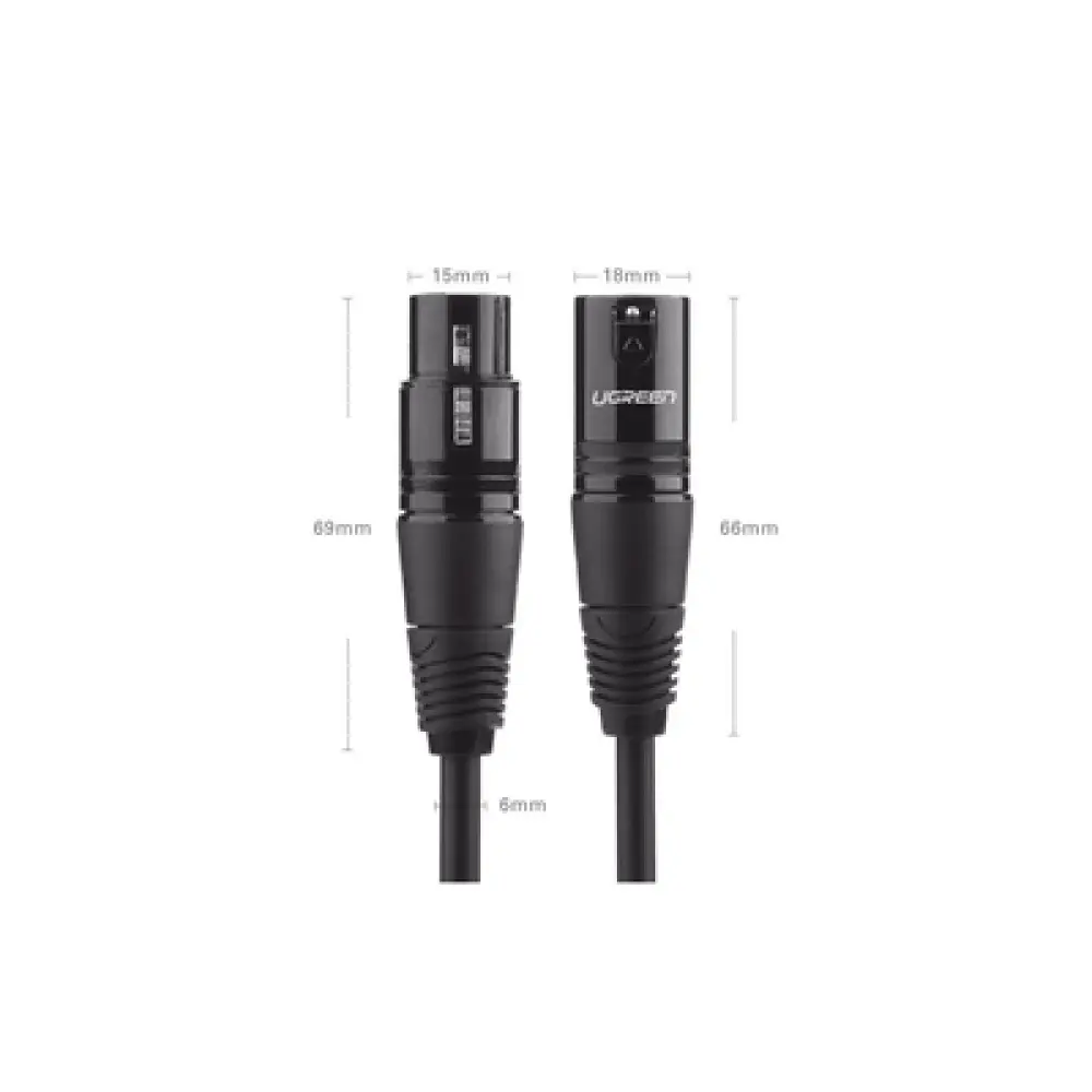 Cable XLR Balanceado / 3 Pines Macho a Hembra / 10 m (32.8 ft) / Triple Blindaje / OFC / Conectores Niquelados