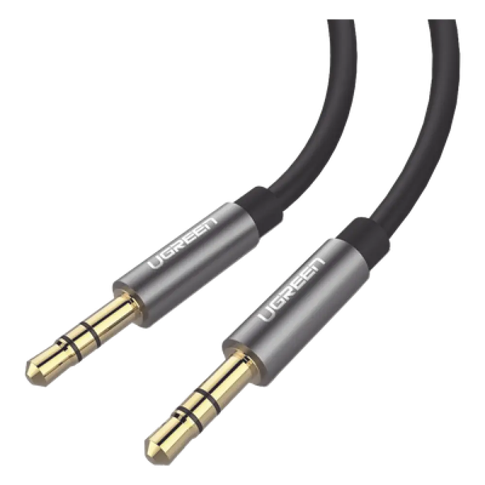 Cable Auxiliar / 2 m (6.6 ft) / Conector 3.5mm Macho a Macho / Chapado en Oro 24K / TPE / Aluminio / Negro