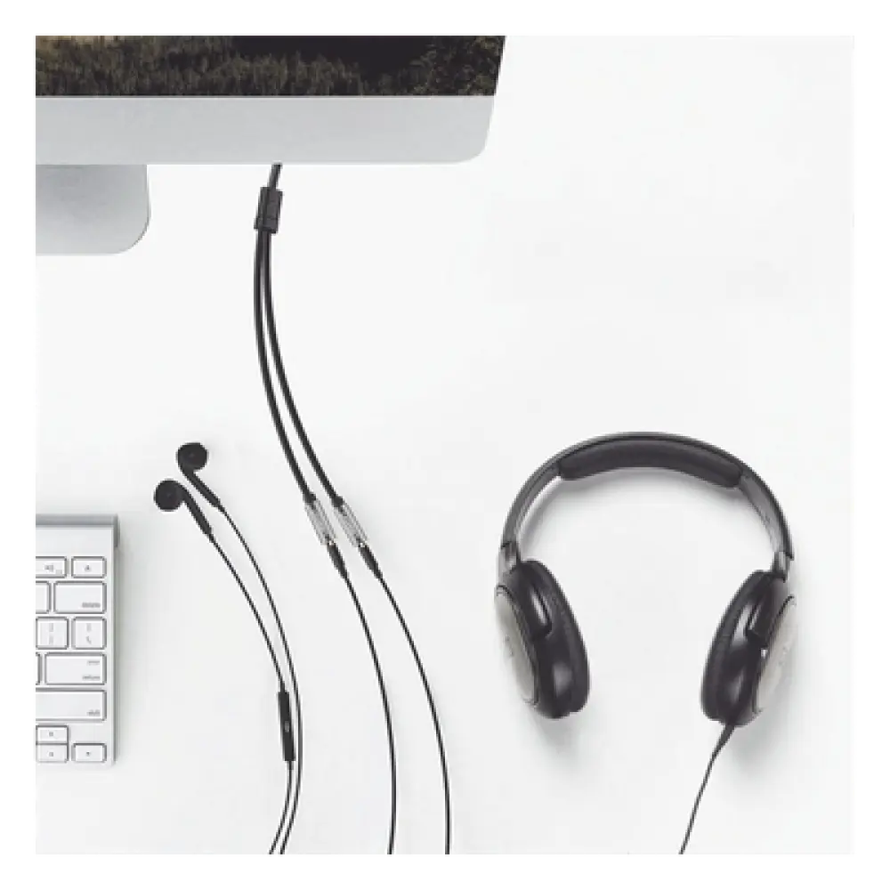 Divisor de Audio / 3.5mm Macho a 2x 3.5mm Hembra / 25 cm (0.82 pies) / TPE / Negro