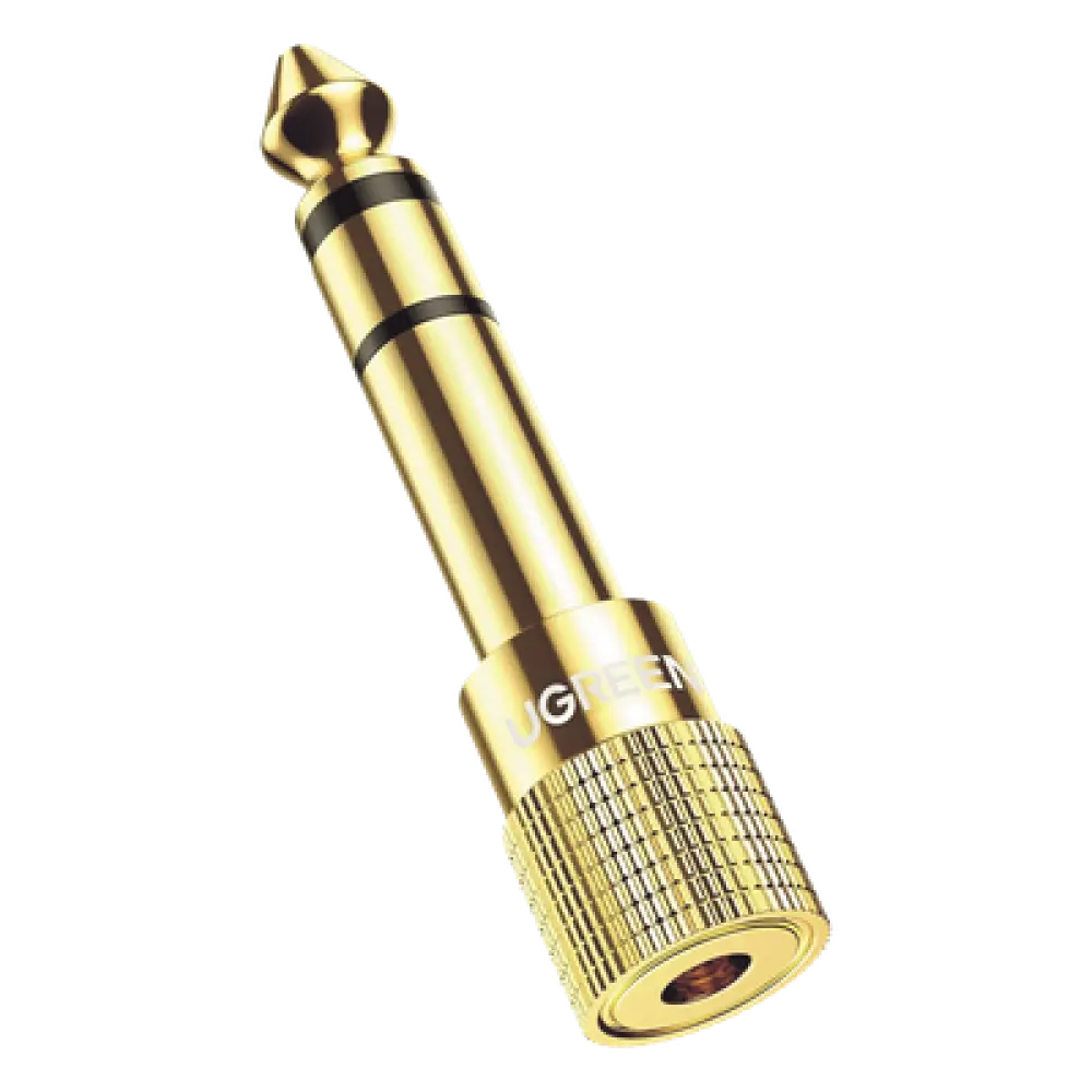Adaptador de Audio / Conversión 3.5 mm a 6.3 mm / Conectores Chapados en Oro / Diseño Antideslizante 360° / Plug & Play