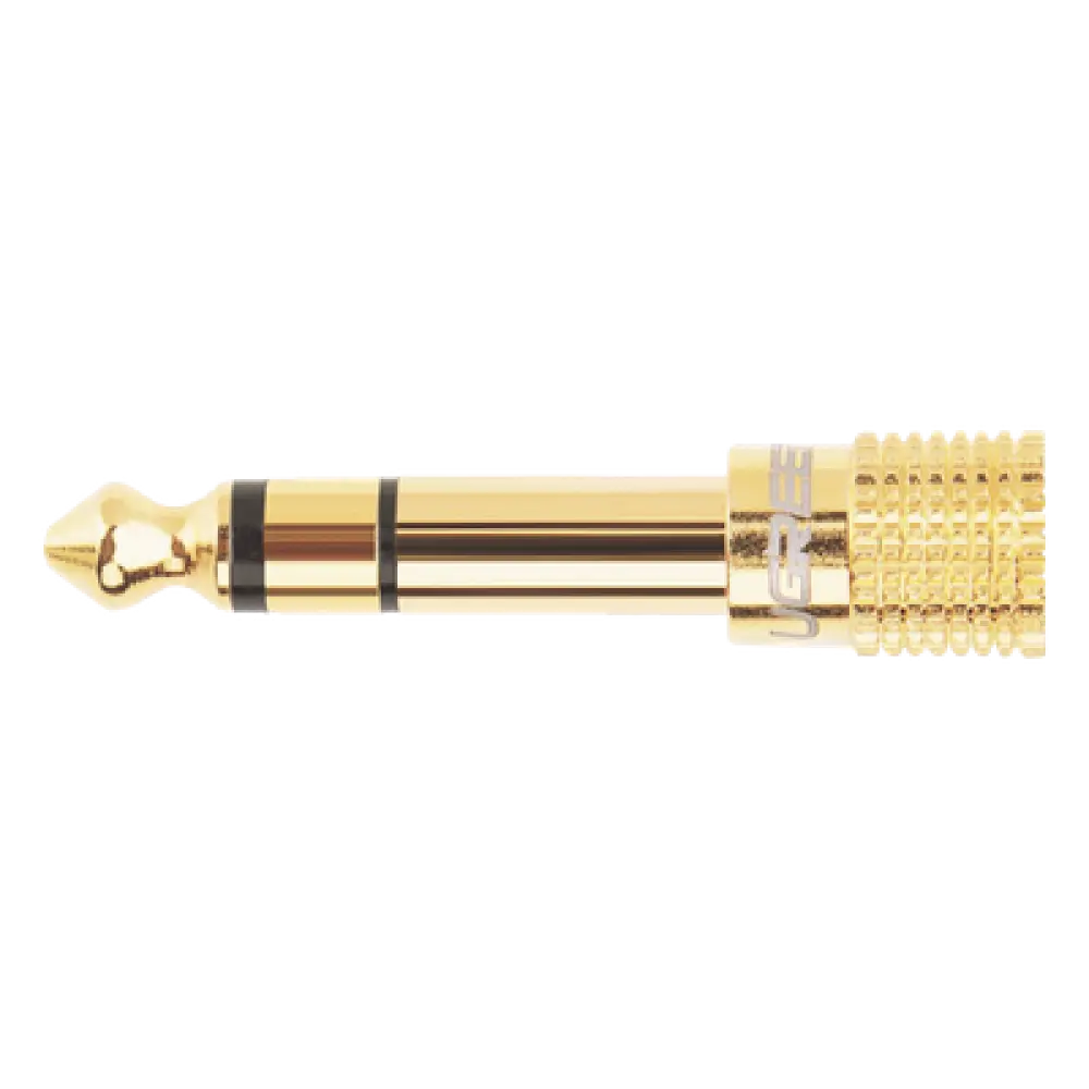 Adaptador de Audio / Conversión 3.5 mm a 6.3 mm / Conectores Chapados en Oro / Diseño Antideslizante 360° / Plug & Play