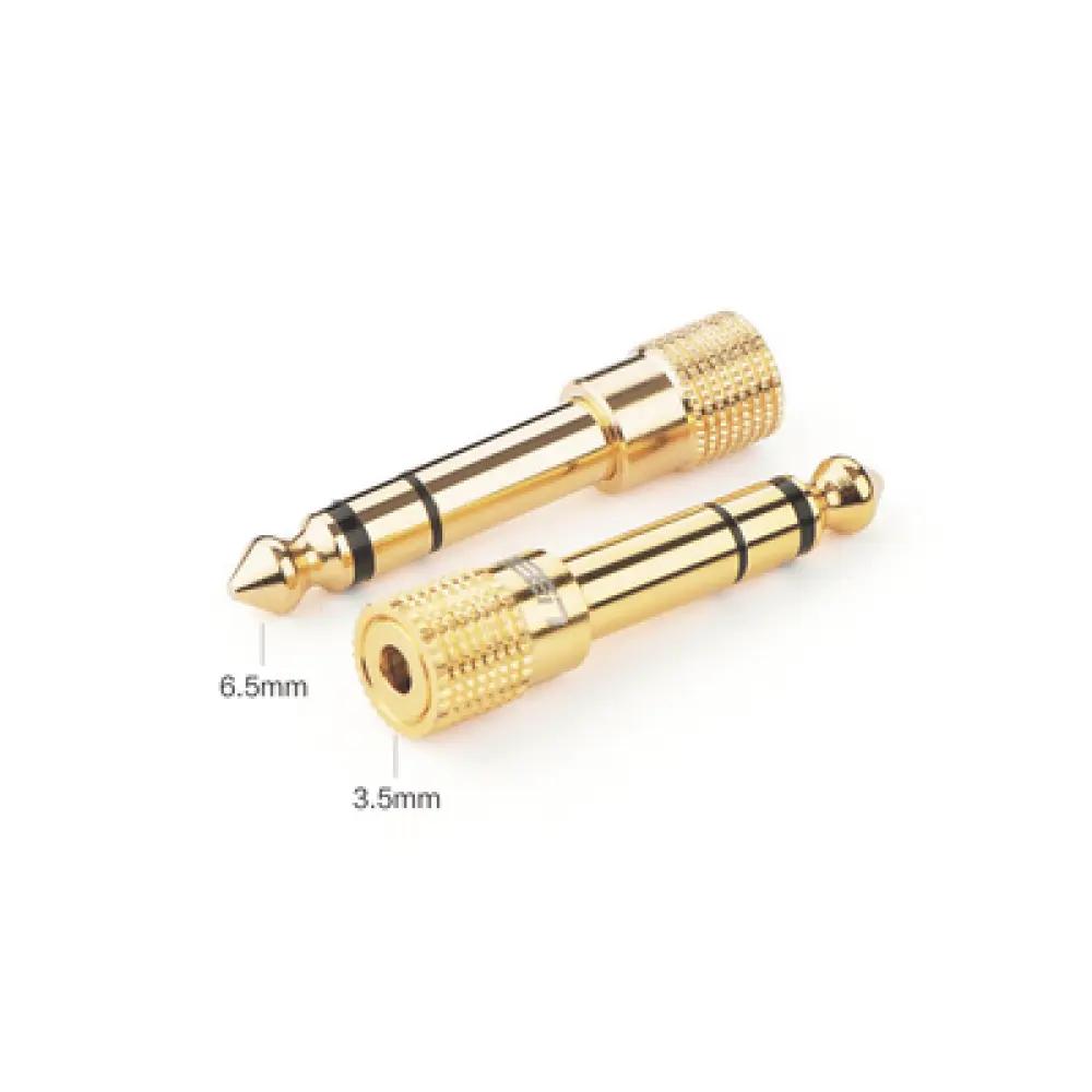 Adaptador de Audio / Conversión 3.5 mm a 6.3 mm / Conectores Chapados en Oro / Diseño Antideslizante 360° / Plug & Play