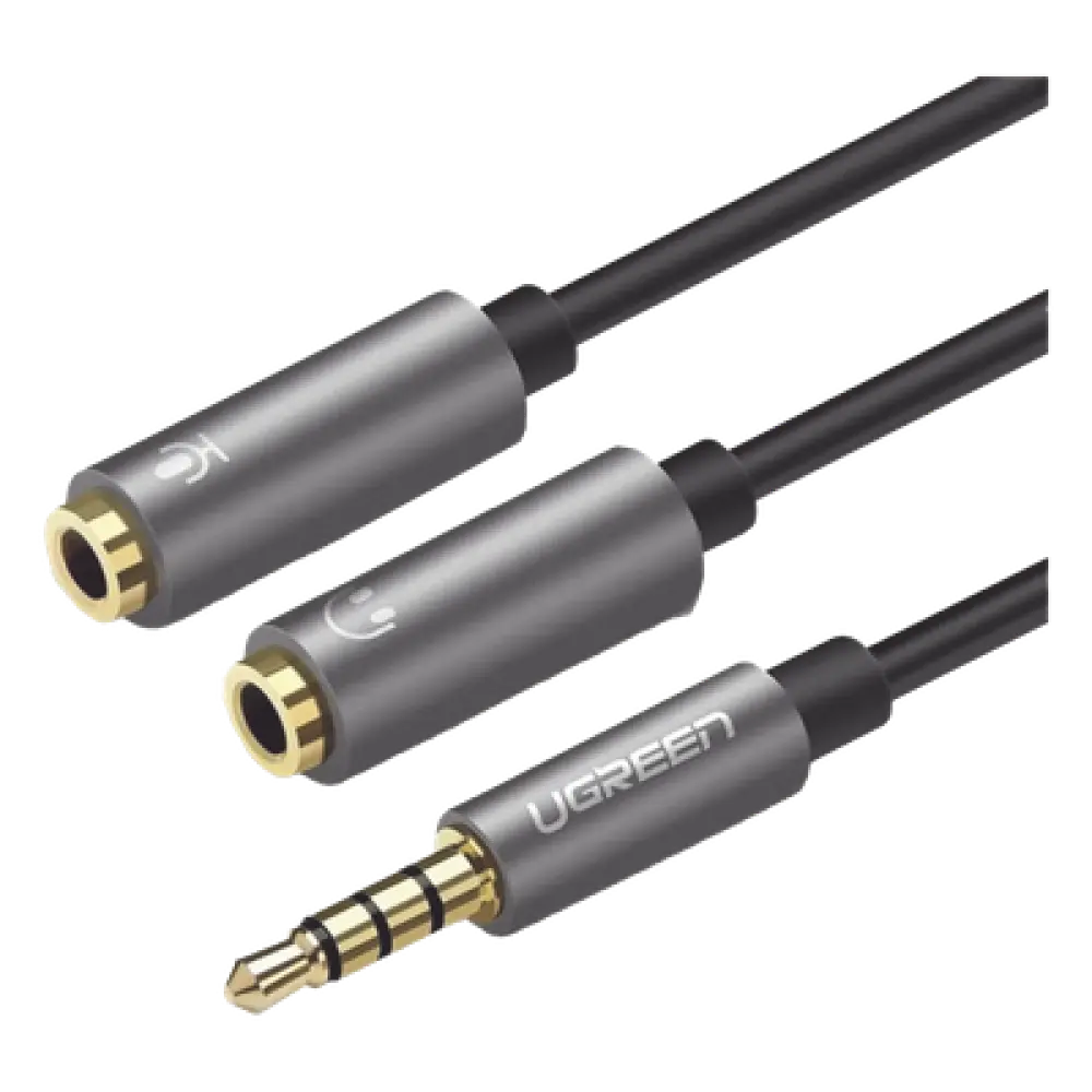 Divisor de Audio / 3.5 mm Macho a Doble Hembra / CTIA y TRS / Conectores Chapados en Oro / 20 cm (7.9 in)