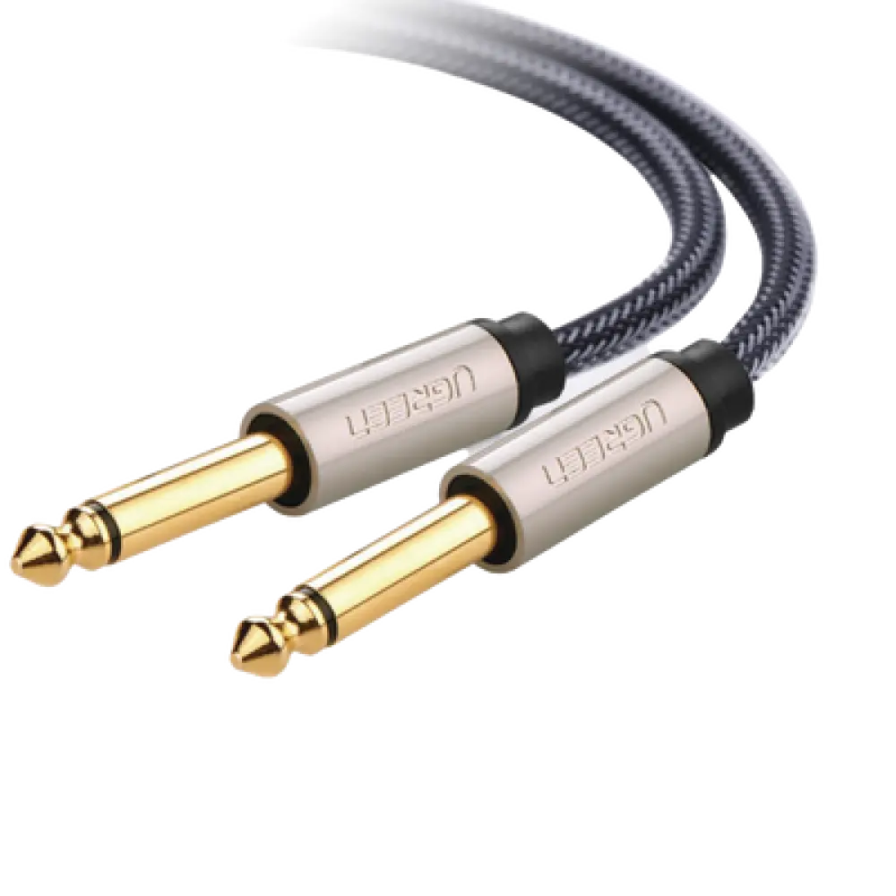 Cable de Audio Mono / 6.35 mm (1/4") Macho a Macho / 10 m (32.8 ft) / Núcleo de Cobre / Triple Blindaje / Nylon Trenzado