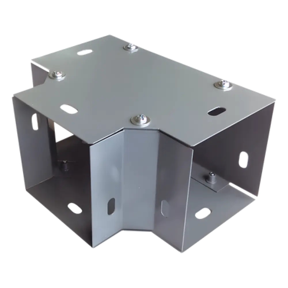 Derivación T Horizontal para Ducto / 100 x 100 mm (3.94 x 3.94 pulg.) / Acero al Carbón / Acabado Gris