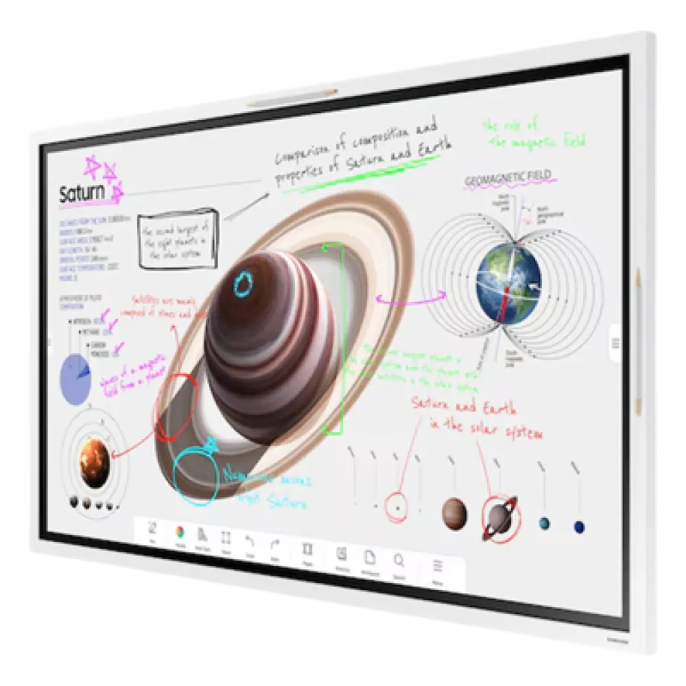 Pantalla Interactiva Digital / 55 Pulgadas / 4K UHD 3840x2160 / Touch IR 20 Puntos / Whiteboard 4 Usuarios / Tizen 9.0 / Wi-Fi / Bluetooth