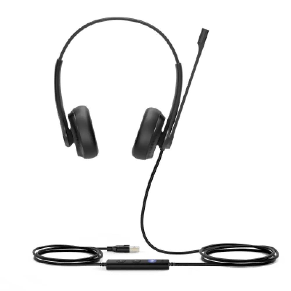 Auriculares USB / Binaural / Cancelación de Ruido Pasiva / USB-A Plug-and-Play / Brazo Flexible 320° / Indicador de Ocupado