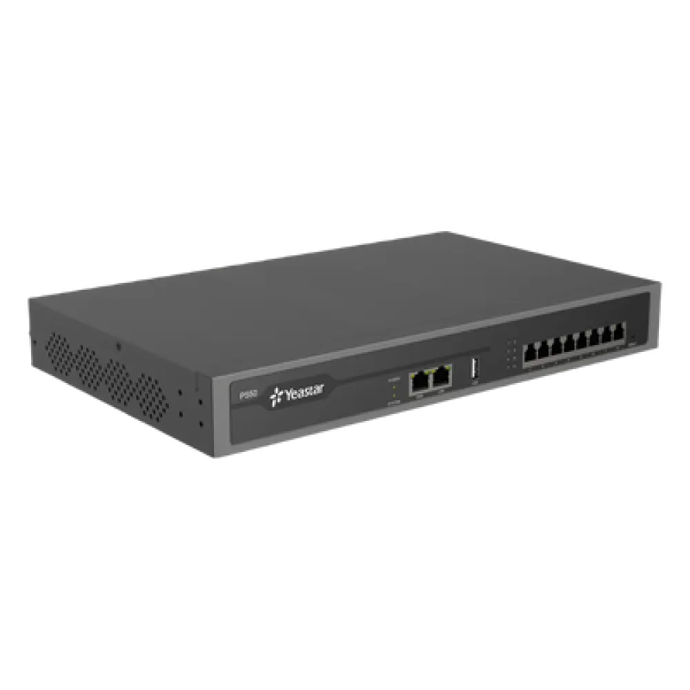 Conmutador IP PBX Enterprise / 50 Extensiones SIP / 25 Llamadas Simultáneas / Hasta 8 Puertos FXO/FXS/BRI / Omnicanal WhatsApp, Facebook, SMS / Transcripción IA / Call Center Integrado