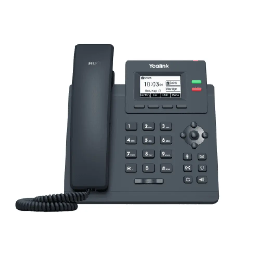 Teléfono IP Empresarial / 2 Líneas SIP / Pantalla LCD 2.3" / Dual Puerto Gigabit / PoE / Voz HD / Conferencia 5 Vías