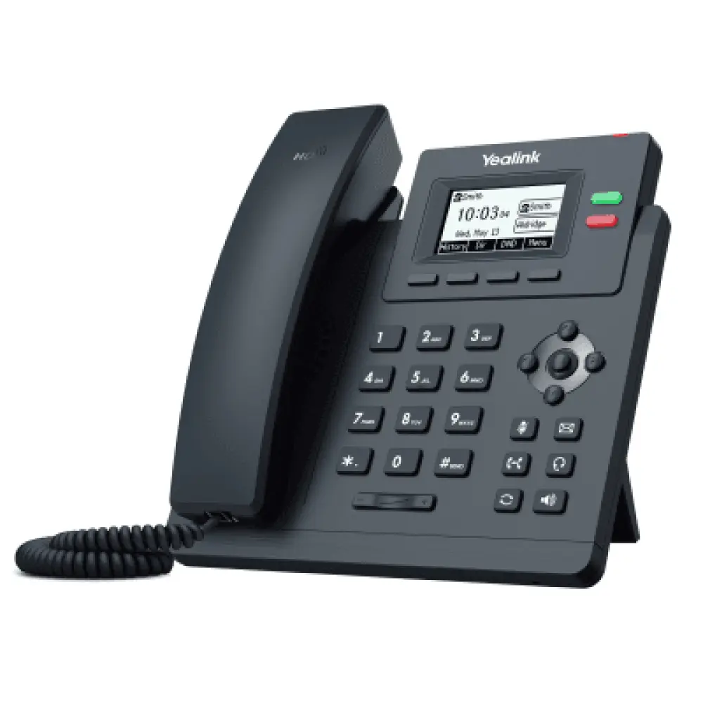 Teléfono IP Empresarial / 2 Líneas SIP / Pantalla LCD 2.3" / Dual Puerto Gigabit / PoE / Voz HD / Conferencia 5 Vías