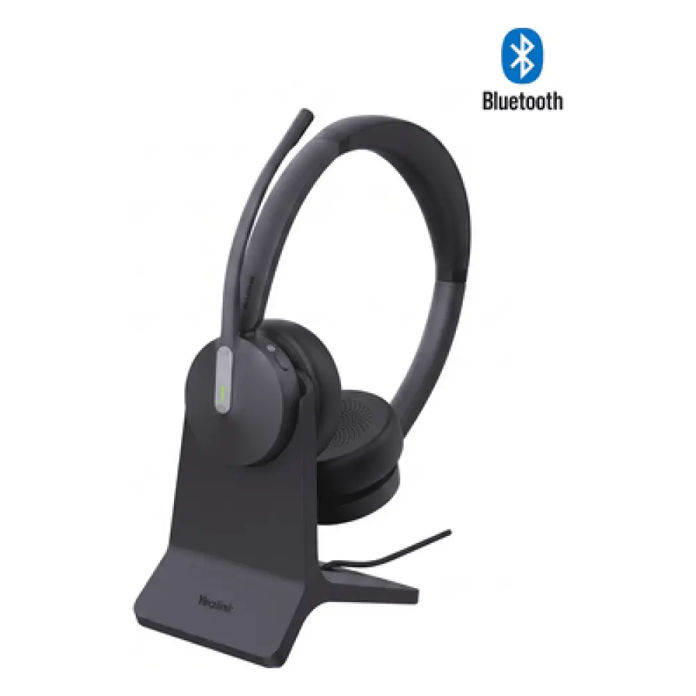 Diadema Inalámbrica / Dual / Bluetooth 5.3 / 50 m (164 ft) / Cancelación de Ruido IA / Certificada Microsoft Teams / Base de Carga