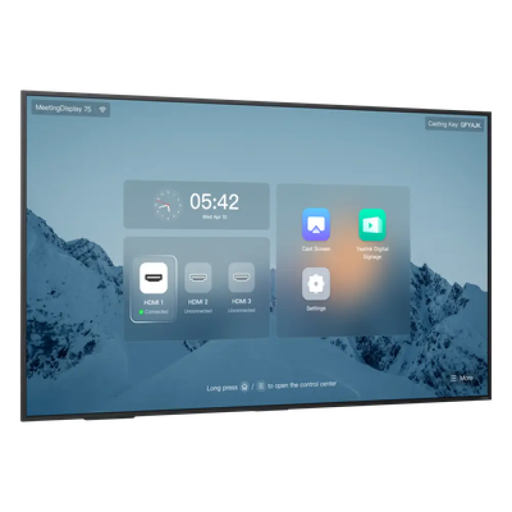 Pantalla Profesional para Videoconferencia / 75 pulgadas / 4K UHD IPS 10-bit / Wi-Fi 6 / Bluetooth 5.1 / Android 13 / Gestión Centralizada