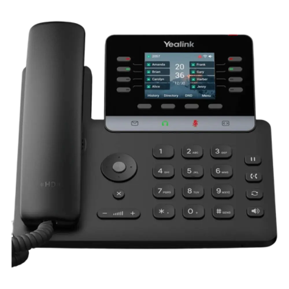 Teléfono IP Empresarial / 12 Líneas SIP / Pantalla Color 2.8" / Audio HD / PoE / USB 2.0