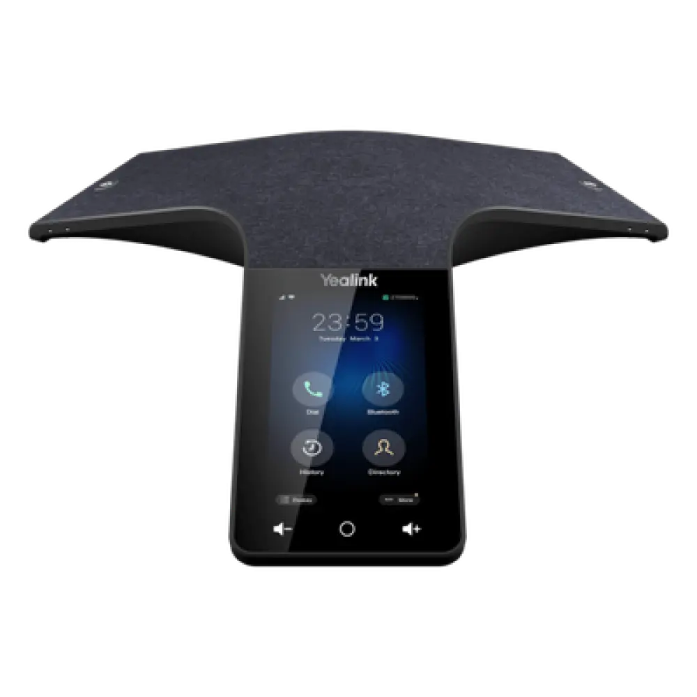 Teléfono de Conferencias IP / 12+1 Micrófonos / Cancelación de Ruido 360° / Alcance 6 m (19.7 ft) / Pantalla Táctil 5' / Wi-Fi Dual Band / Certificación Microsoft Teams