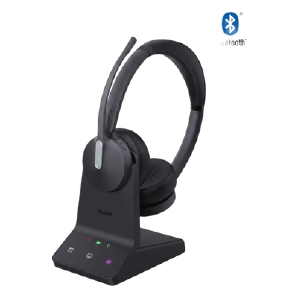 Auriculares Inalámbricos UC / DECT y Bluetooth 5.2 Simultáneos / Triple Conexión / 32 Horas de Conversación / Cancelación de Ruido con 3 Micrófonos
