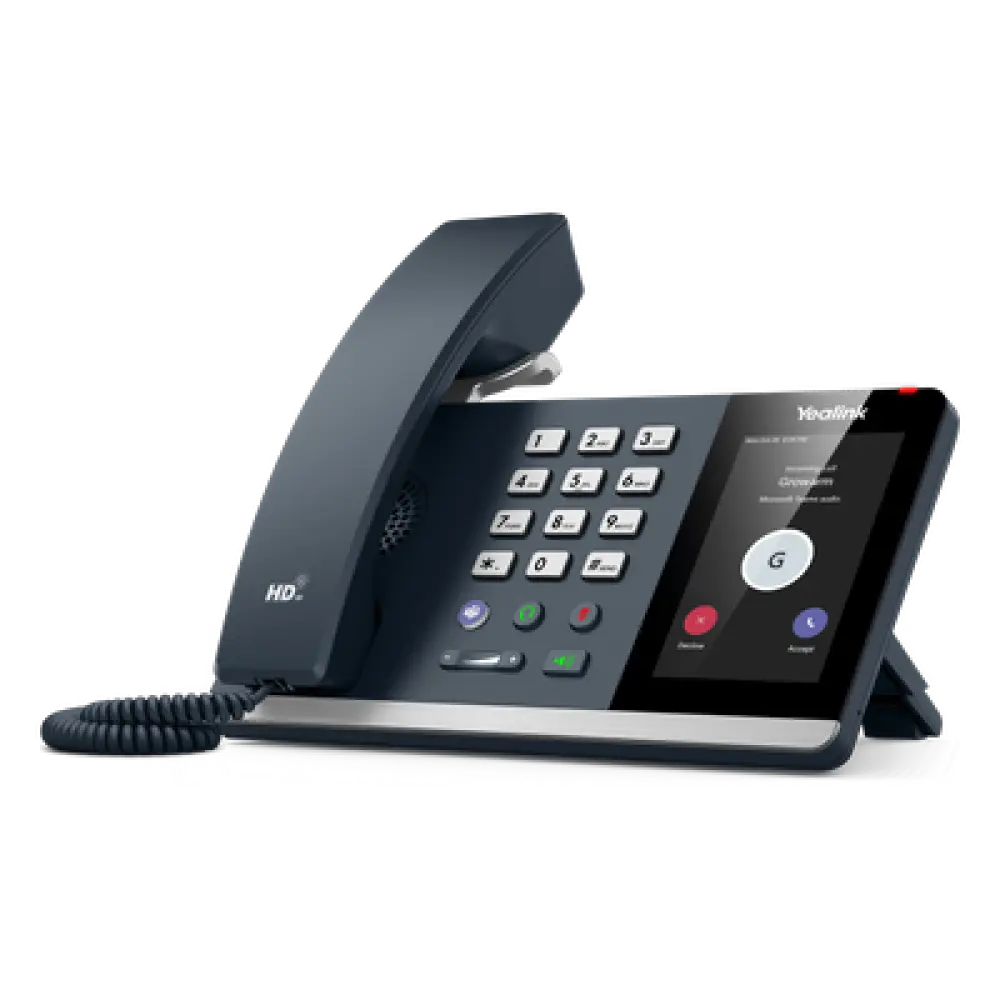 Teléfono IP / Pantalla Táctil 4 Pulgadas / HD Voice / Bluetooth 5.2 / Wi-Fi Dual Band / PoE / Certificación Microsoft Teams