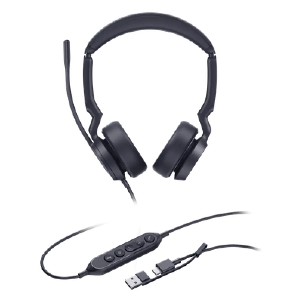 Auriculares USB Profesionales / Cancelación de Ruido con IA / Altavoz 35 mm / USB-C/A Plug-and-Play / 20 Hz - 20 kHz