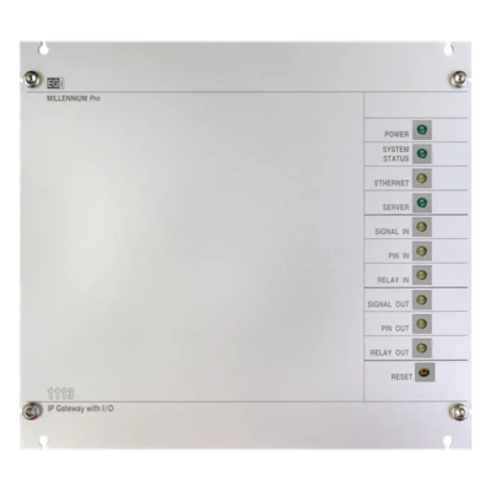 Interfaz IP de Audio / 8 Relés IN/OUT / Audio Bidireccional / Memoria 6 GB / Control Modbus y Webservice / Prioridad de Avisos