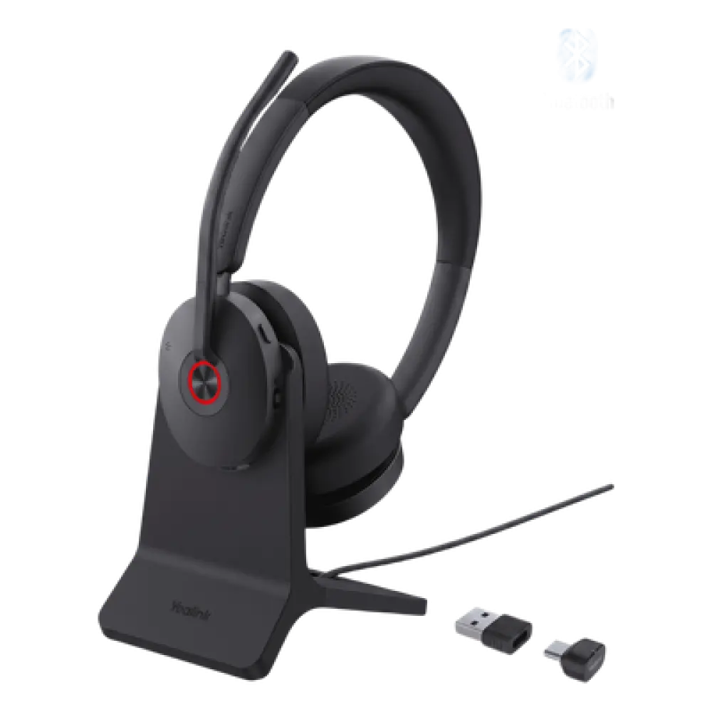 Auriculares Bluetooth UC / ANC Híbrida / 6 Micrófonos / 65 Horas / Alcance 50 m (164 ft) / USB-C & A