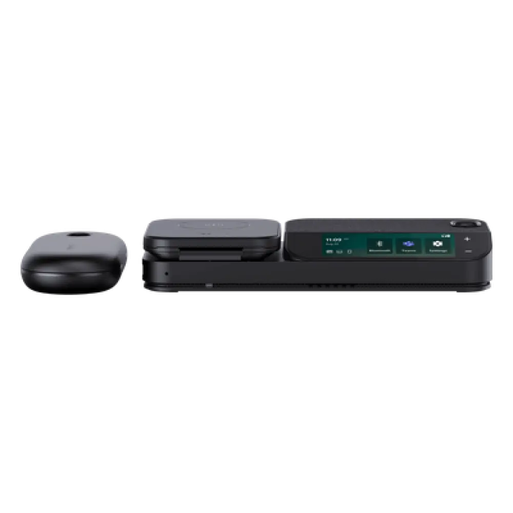 Auricular Bluetooth Mono / Cancelación de Ruido 4 Micrófonos / Autonomía 30 h / Pantalla Táctil 3" / Hub USB / Carga Inalámbrica Qi 15W