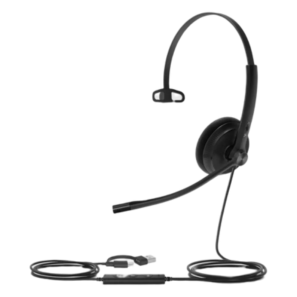 Auricular USB Mono / Cancelación de Ruido Pasiva / USB-A / Control de Llamada / Windows Mac Linux / Indicador de Ocupado