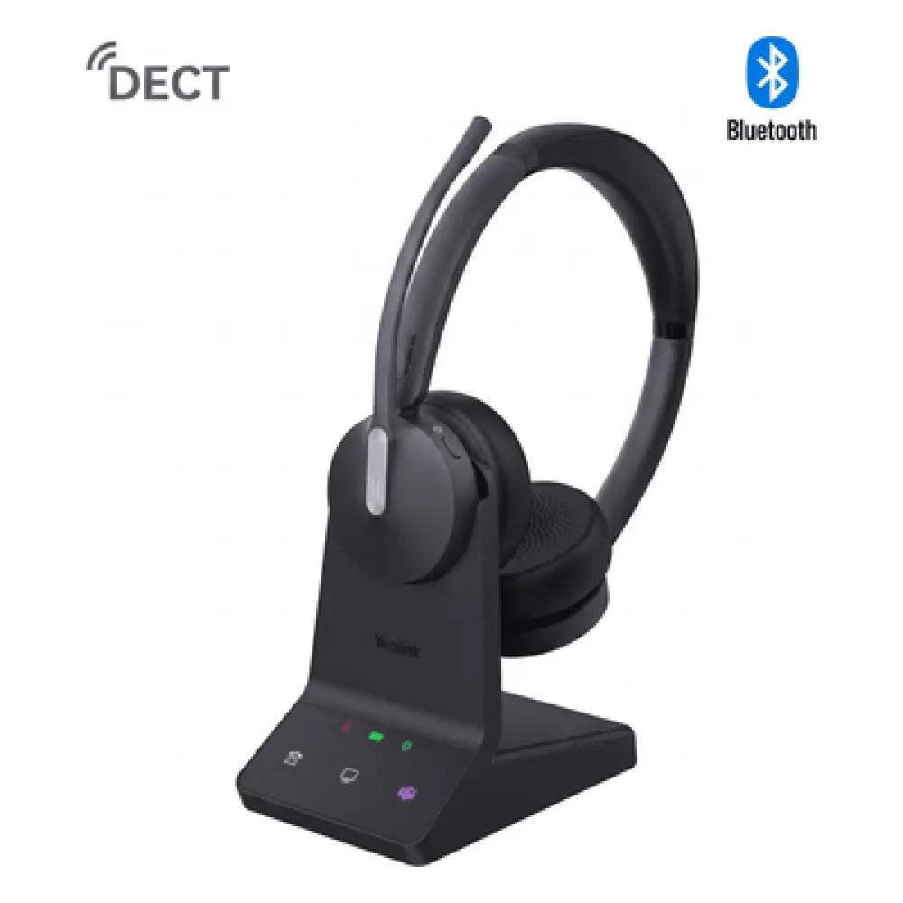 Auricular Inalámbrico Empresarial / DECT y Bluetooth 5.2 Simultáneos / 32 Horas de Conversación / Cancelación Activa de Ruido / Triple Conexión / Acoustic Shield 2.0