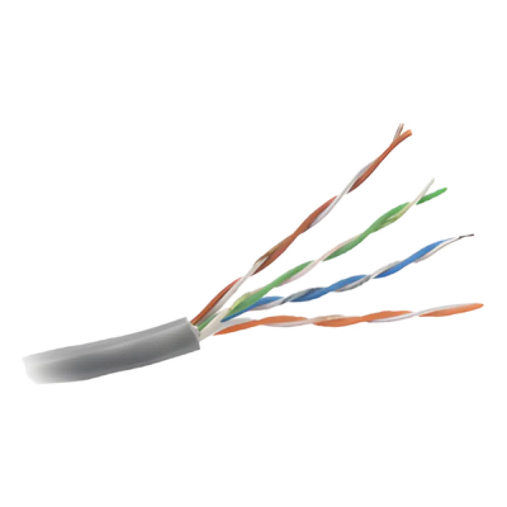 Bobina de Cable UTP Cat5e / 305 m (1000 ft) / Gris / 350 MHz / PVC con UV / -20°C a 75°C