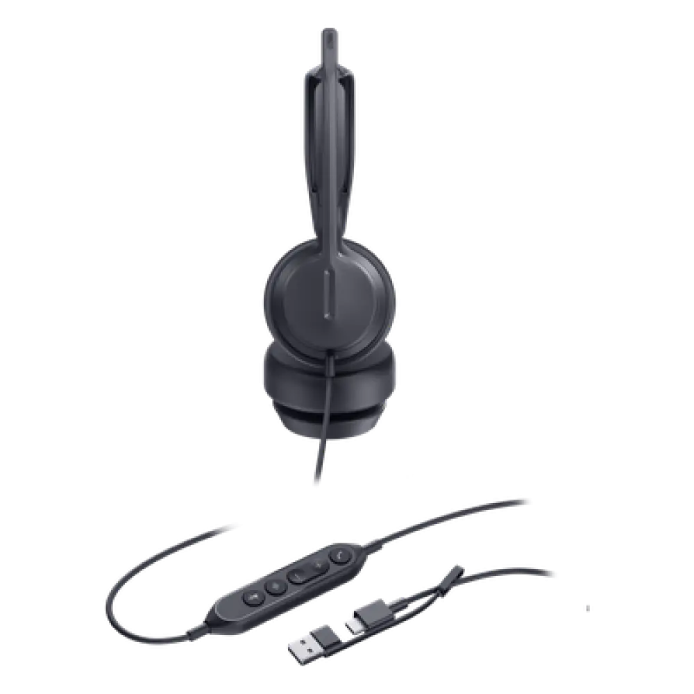 Auricular USB Profesional / Cancelación de Ruido con IA / Altavoz 35 mm con EQ Dinámico / USB-C con Adaptador USB-A / Control Integrado de Llamadas