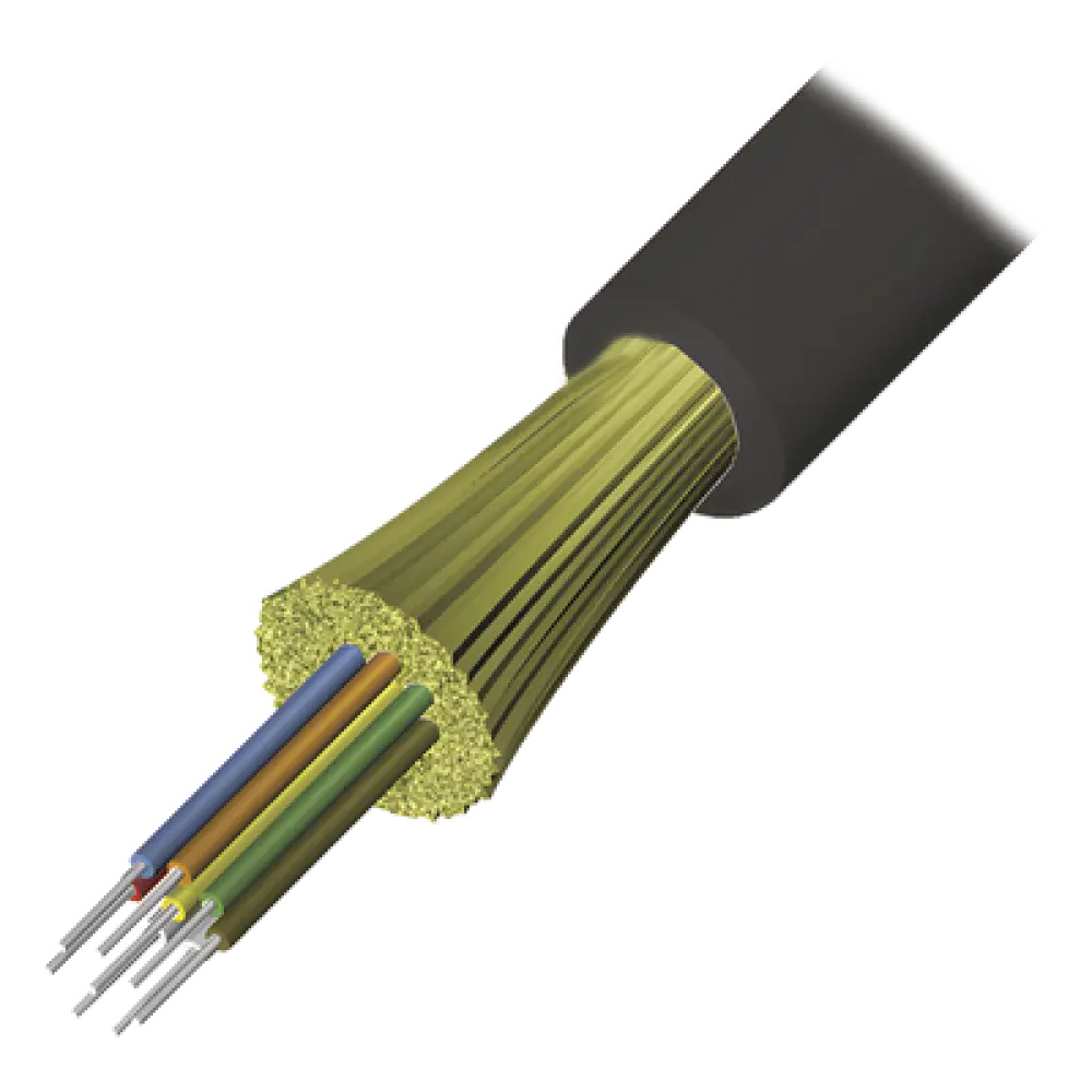 Cable de Fibra Óptica / 4 Hilos / Monomodo OS2 / Tight Buffer 900μm / Plenum OFNP / Interior-Exterior / 1 Metro (3.28 Pies)