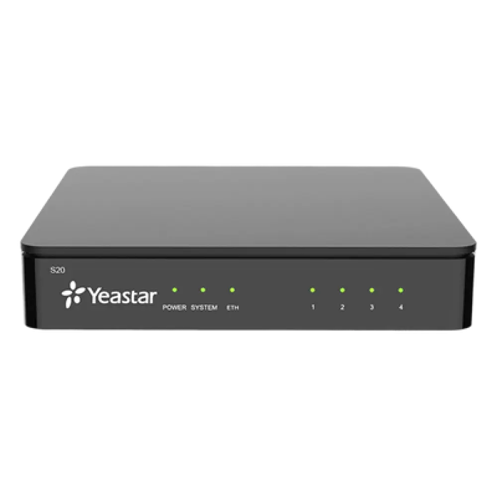 Conmutador IP SIP / 20 extensiones / 10 llamadas simultáneas / 2 puertos FXO analógicos