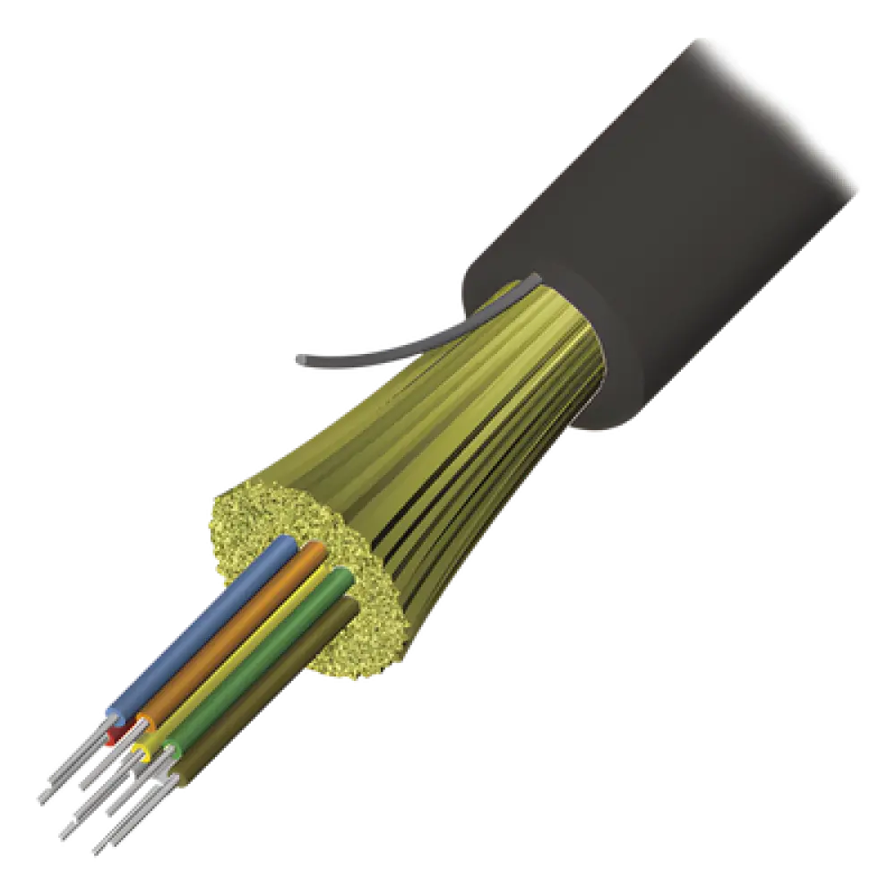 Cable de Fibra Óptica / 6 Hilos / Interior-Exterior / Tight Buffer / Dieléctrico / Plenum OFNP / Monomodo OS2 / 1 m (3.28 ft)