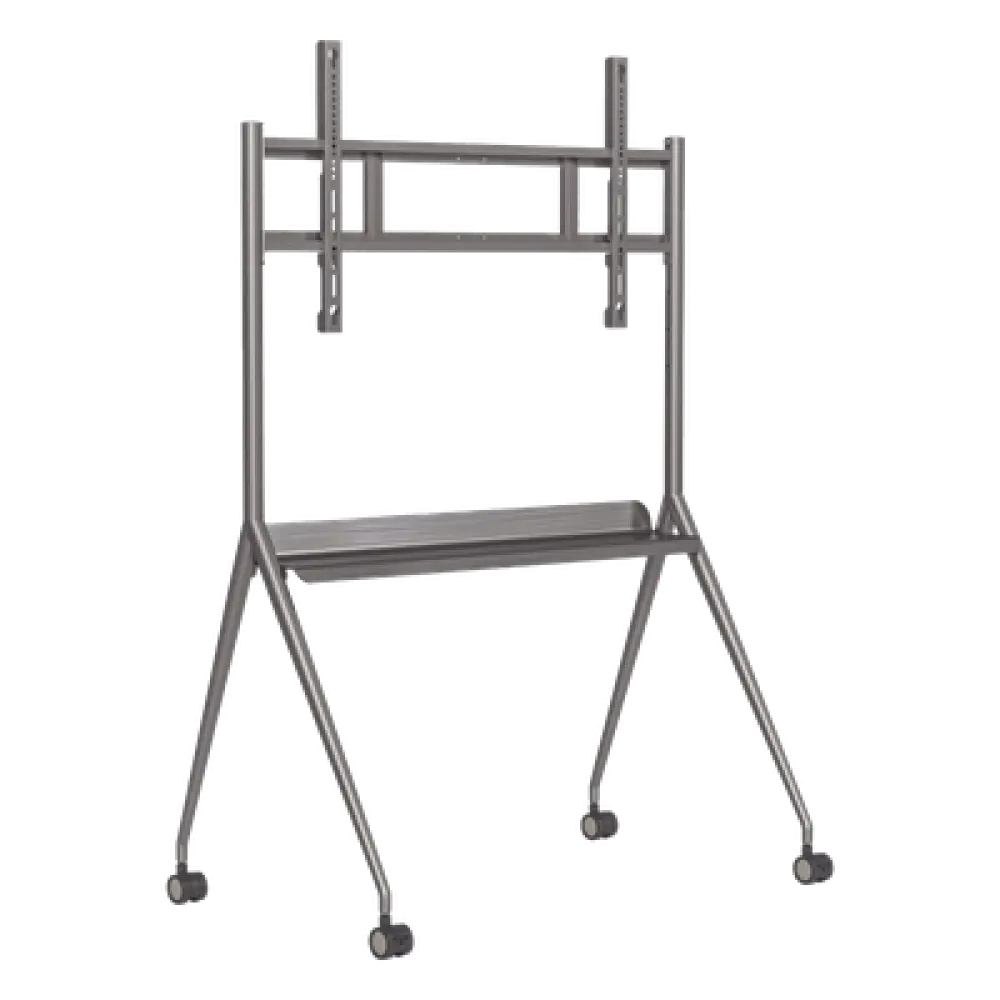 Soporte de Piso Móvil para Pantalla / 55" a 75" / VESA hasta 600 x 400 mm / Carga 85 kg / Estructura Metálica 20 kg