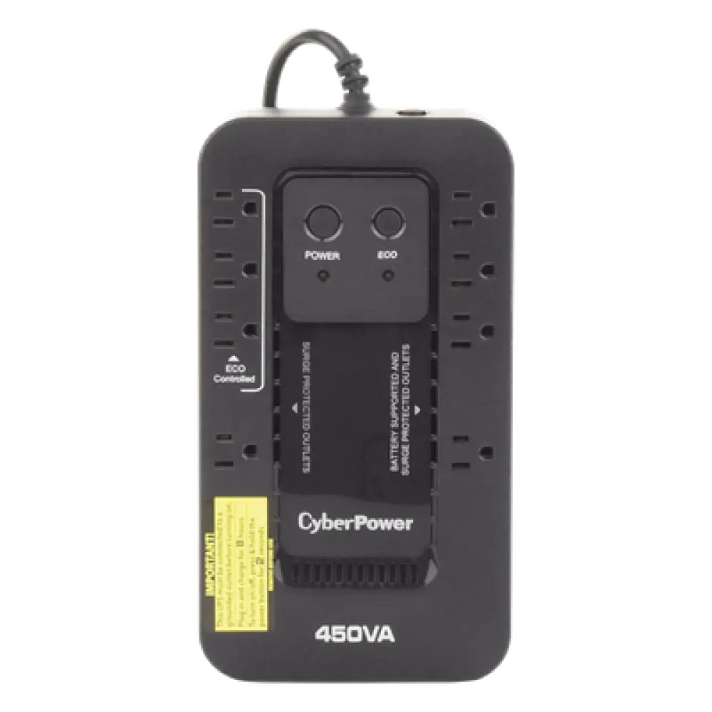 UPS de 450 VA / 260 W / Topología Standby / Modo ECO / 8 Tomas NEMA 5-15R / Entrada 120 Vca