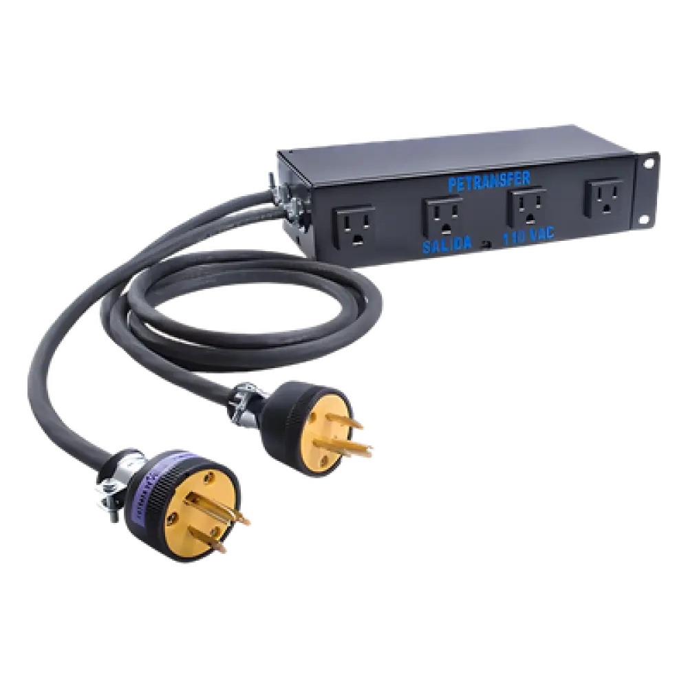 Interface de Transferencia Automática / 110 VCA / Doble Entrada NEMA 5-15P / 4 Salidas NEMA 5-15R / 20 A / Conmutación 15 ms
