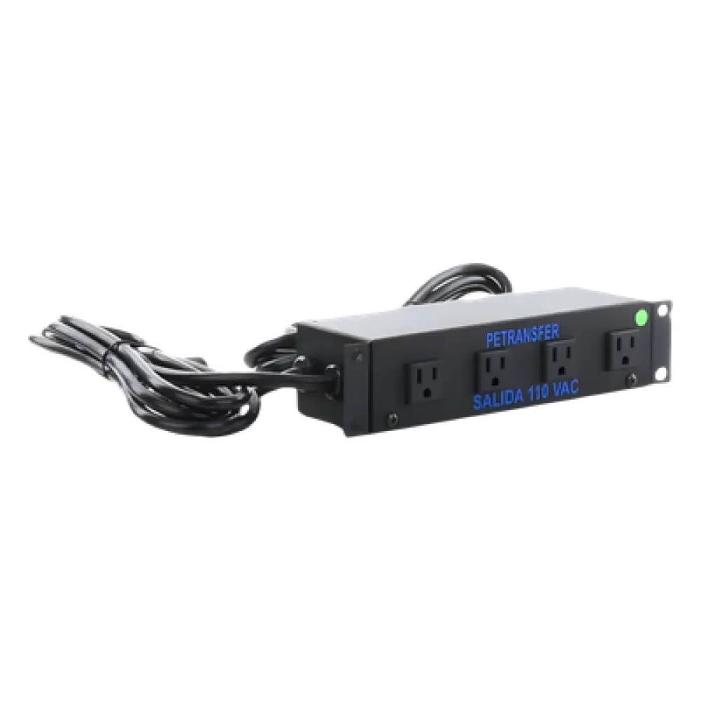 Interface de Transferencia Automática / 110 VCA / Doble Entrada NEMA 5-15P / 4 Salidas NEMA 5-15R / 20 A / Conmutación 15 ms