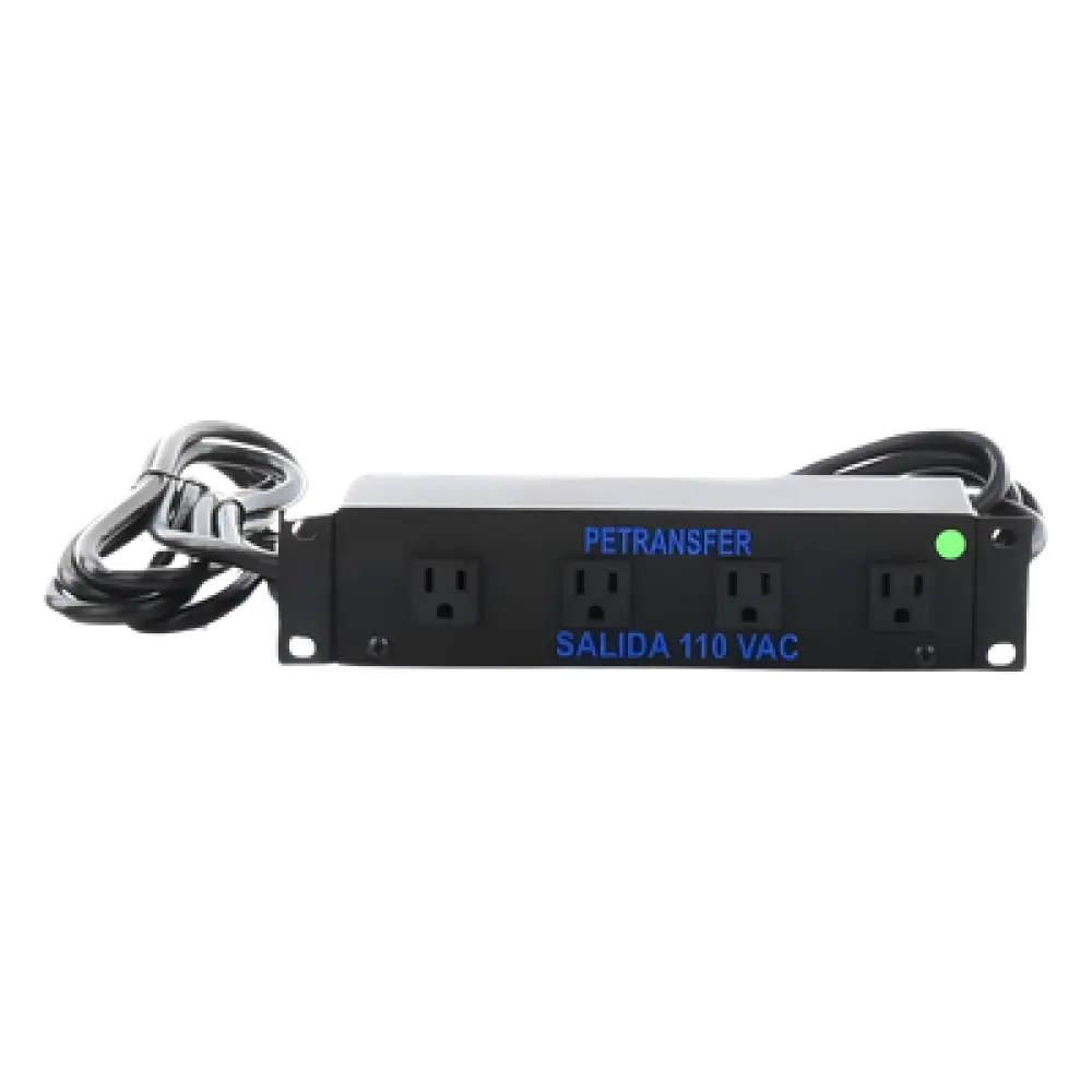 Interface de Transferencia Automática / 110 VCA / Doble Entrada NEMA 5-15P / 4 Salidas NEMA 5-15R / 20 A / Conmutación 15 ms