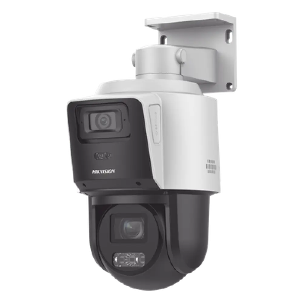 Cámara PTZ IP TandemVu / 4 Megapixel / Zoom Óptico 4X / Dual Light IR 40 m (131.2 ft) + Luz Blanca 30 m (98.4 ft) / WDR 120 dB / AcuSense / Audio Bidireccional / IP66 / PoE+