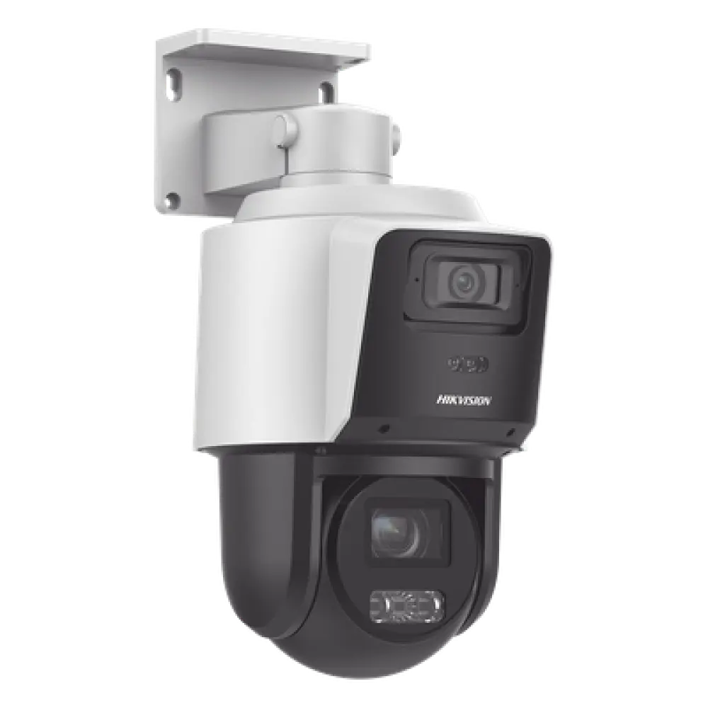 Cámara PTZ IP TandemVu / 4 Megapixel / Zoom Óptico 4X / Dual Light IR 40 m (131.2 ft) + Luz Blanca 30 m (98.4 ft) / WDR 120 dB / AcuSense / Audio Bidireccional / IP66 / PoE+