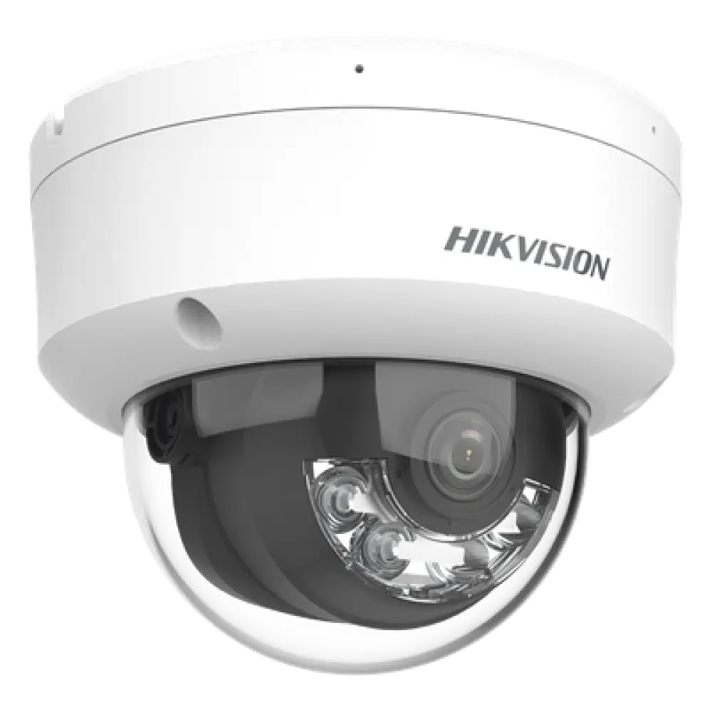 Cámara Domo IP / 4 Megapixel / Dual Light 30 m (98.4 ft) / Lente 2.8 mm / 109° FOV / IK08 / IP67 / PoE