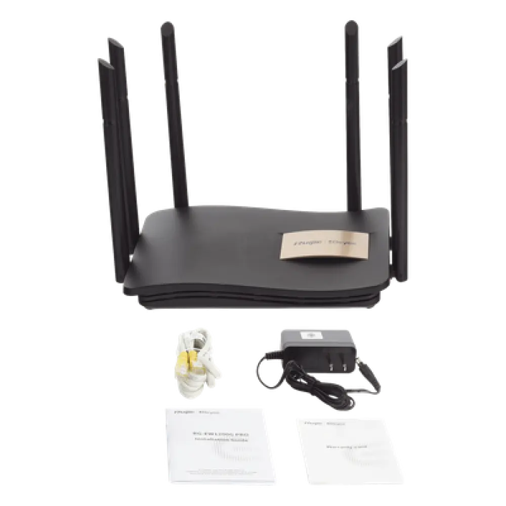 Router Inalámbrico / Wi-Fi 5 / Dual Band 2.4 y 5 GHz / 4 Puertos Gigabit / 6 Antenas 6 dBi / 1,267 Mbps / 96 Usuarios Concurrentes