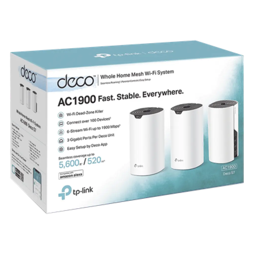 Sistema Mesh Wi-Fi / Doble Banda AC1900 Mbps / 3 Nodos / 3 Puertos Gigabit WAN/LAN Auto-Detect / 3 Antenas Internas / App iOS Android