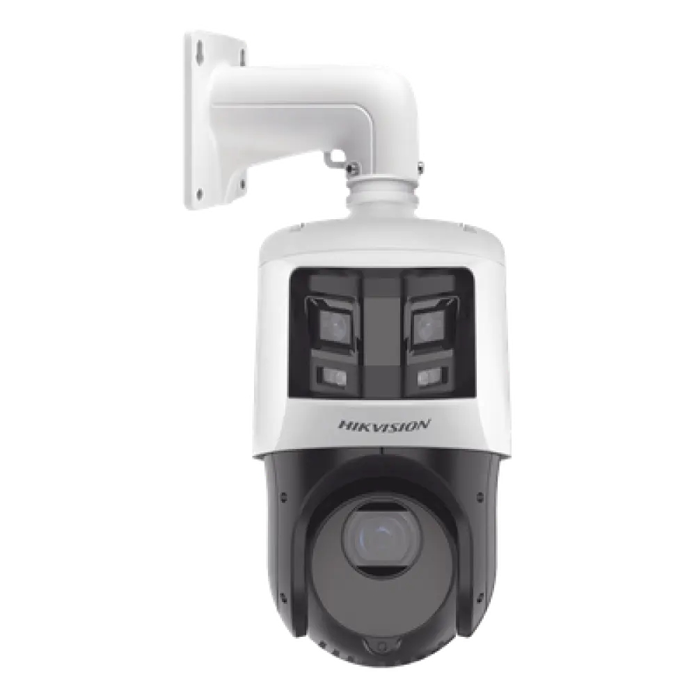 PTZ IP TandemVu / 4 Megapixel PTZ + 6 Megapixel Panorámica / Zoom Óptico 25x / IR 100 m (328.1 ft) / WDR 120 dB / PoE+ / IP66
