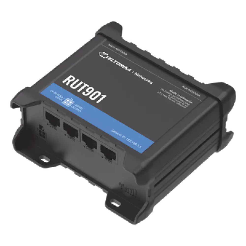 Router Industrial LTE 4G / 150 Mbps Cat 4 / 4 Puertos Ethernet / WiFi 2.4 GHz / Doble SIM / Montaje DIN / -40°F a 167°F