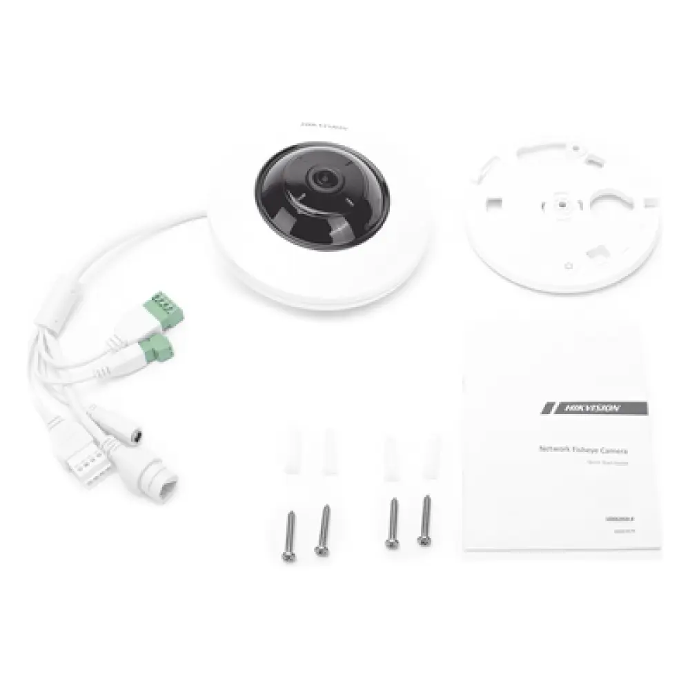 Mini Cámara Fisheye IP / 5 Megapixel / Panorámica 180°-360° / IR 8 m (26.2 ft) / Audio Integrado / PoE / Alarmas I/O