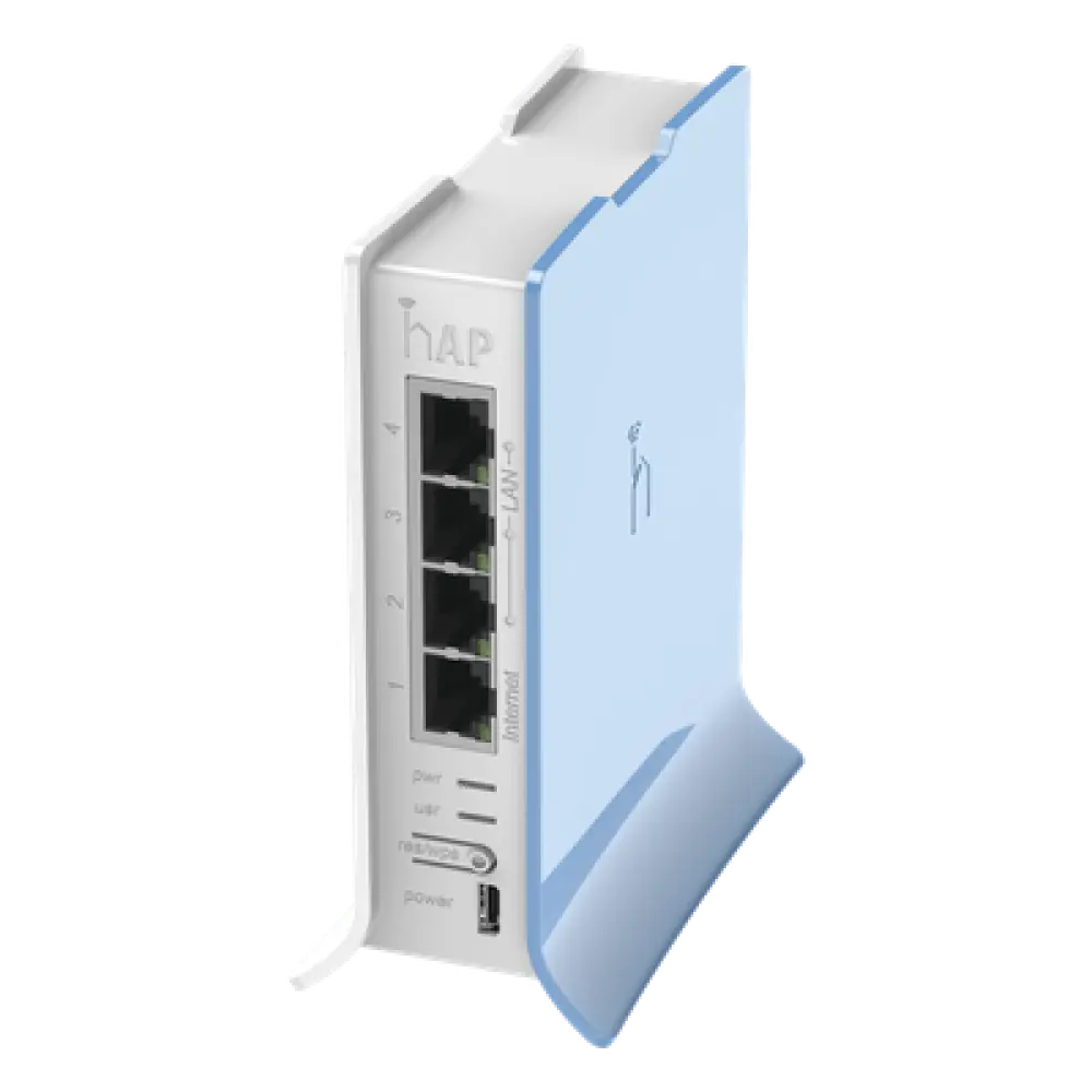 Access Point / CPU 650 MHz / Wi-Fi 2.4 GHz 802.11b/g/n / 4 Puertos Fast Ethernet / Base Torre / RouterOS L4